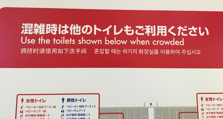 Use the toilets shown below when crowded.